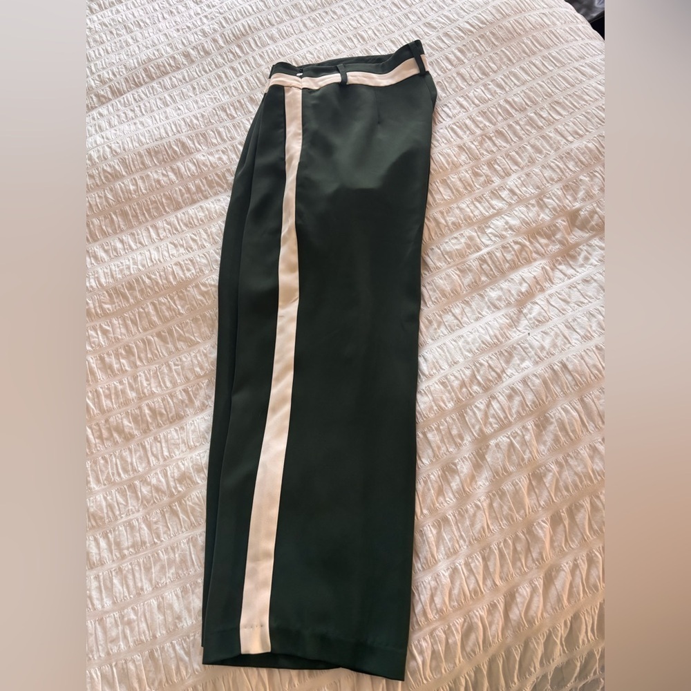 Parker Green Pants with Cream Accent